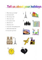 English Worksheet: your last holiday