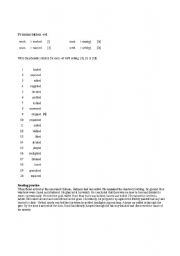 English worksheet: Pronunciation test for -ed verbs