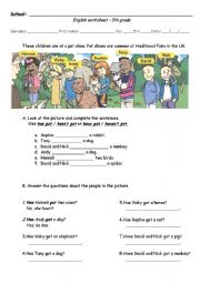 English Worksheet: Have got