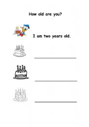 English Worksheet: how old are you?