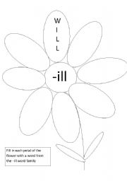 English worksheet: -ill word family