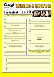 English Worksheet: THE REASON (By Hoobastank) - Wishes & Regrets - For More Advanced Students