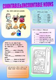 English Worksheet: Countable&Uncountable Nouns