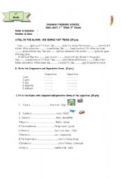 English worksheet: 7th grades exam