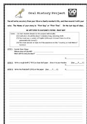English worksheet: Oral History Project