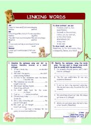 English Worksheet: Linking words