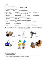 English Worksheet: Past Continuous, Past Simple Worksheet