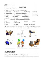 Past Continuous, Past Simple Worksheet