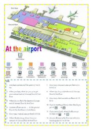 English Worksheet: At the Airport Picture Quiz