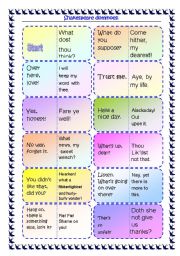 English Worksheet: Shakespearian English domino cards