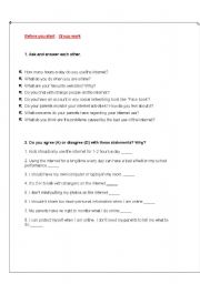 English Worksheet: Encouraging responsible use of the internet