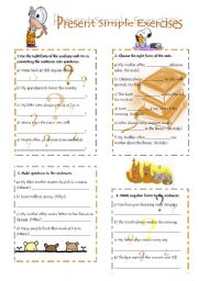 English Worksheet: Present Simple Exercises