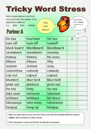 Tricky Word Stress (especially with numbers)for all levels