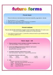 English Worksheet: future forms