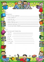 English worksheet: a grammar and vocabulary test for kids