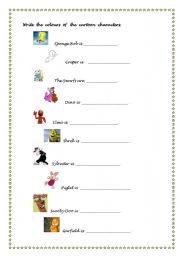 English worksheet: colours