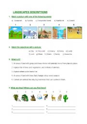 English Worksheet: Landscape descriptions