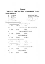 English worksheet: Requests