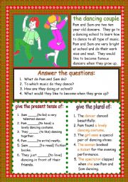 English Worksheet: the dancing couple