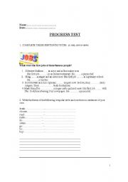 English worksheet: Progress Test