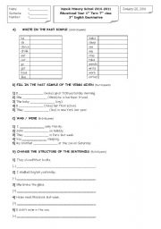 English Worksheet: 1st Term 7th class  3rd English Examination