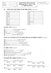 English Worksheet: 1st Term 8th class  3rd English Examination