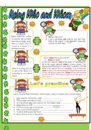 English Worksheet: Using Who and Whom - Editable w/ Answer key