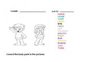 English worksheet: Body parts