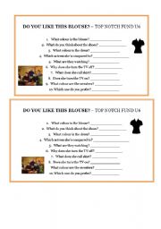 English Worksheet: Do you like this blouse
