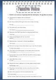 English Worksheet: Passive Voice part 1