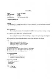 English Worksheet: lesson plan of teaching simple past tense