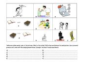 English Worksheet: Illustrations for Everyday Activities