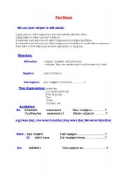 English worksheet: past sipmle use and practice