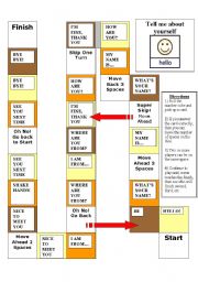 English Worksheet: greetings board game