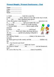 English Worksheet: Present Simple vs. Present Continuous 
