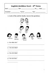 English Worksheet: 1st worksheet - 1st term - 5