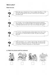 English Worksheet: Who is who? 