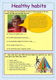 English Worksheet: HEALTHY HABITS