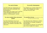 English Worksheet: Shakespeare, Romeo & Juliet: Roleplay