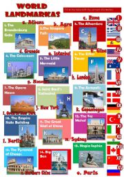 English Worksheet: World landmarks (2 pages)