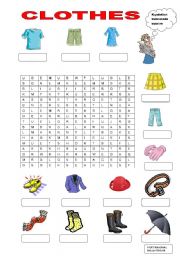 English Worksheet: clothes