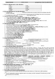 English Worksheet: General Review Unit 1&2