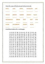 English Worksheet: colours puzzle