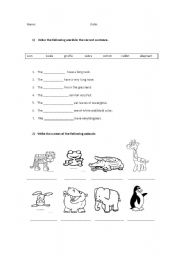 English worksheet: Animals