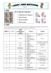 English Worksheet: teddy jobs matching 1