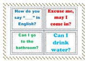 English Worksheet: Classroom useful sentences flashcards