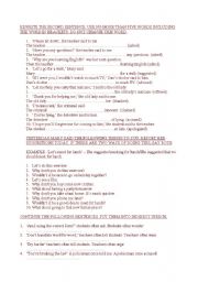 English Worksheet: reported speech