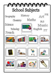 English Worksheet: School Subjects