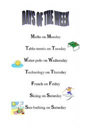 English Worksheet: Days of the Week - Nursery Rhyme