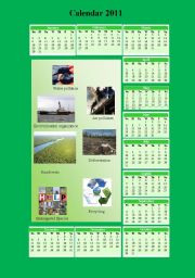 English Worksheet: Calendar 2011